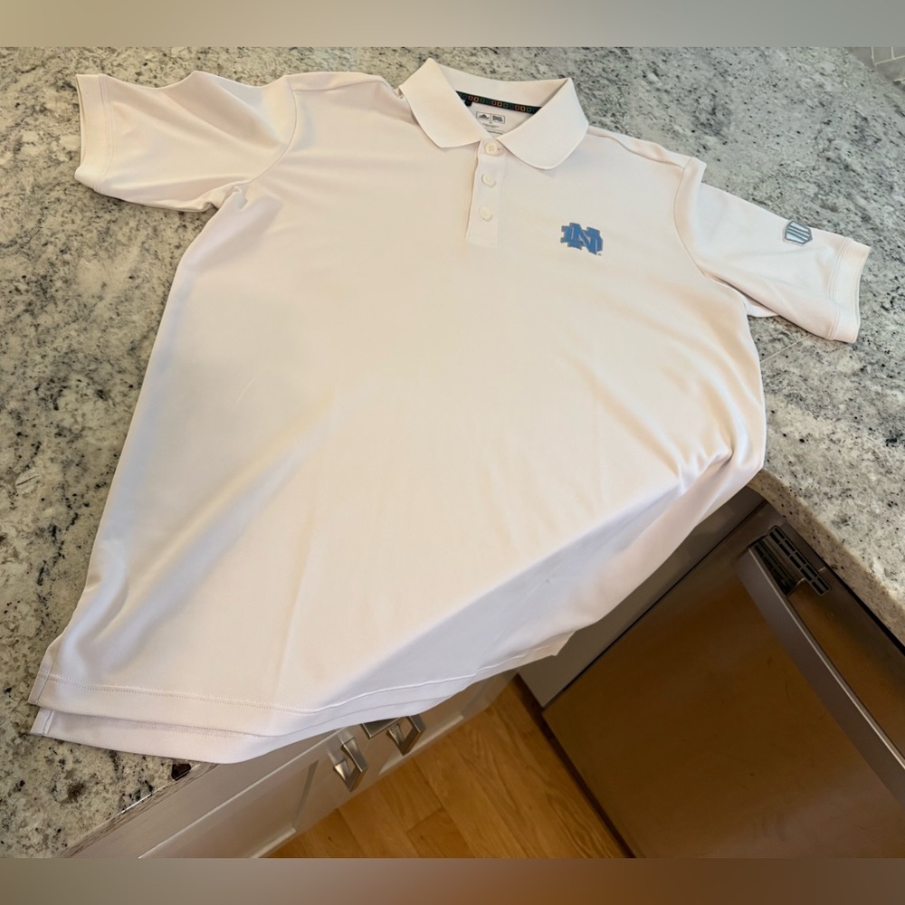 Notre Dame Adidas White Polo Shirt Size M